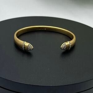 Stella & Dot Ansley Crystal‎ Pave Semi-Shiny Gold Tone Cuff Bracelet B384G